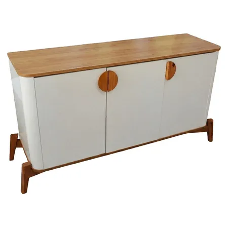 Credenza blanca con tope de madera