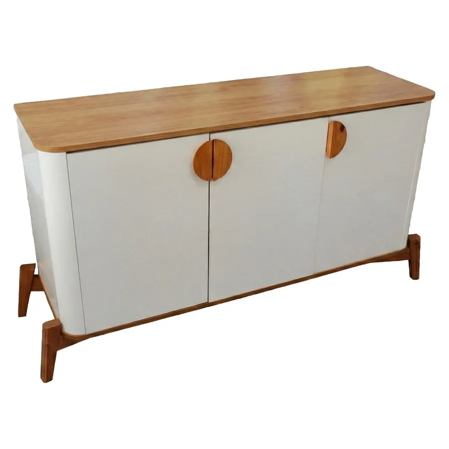 Credenza blanca con tope de madera