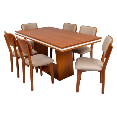 Juego de comedor de 6 sillas en madera