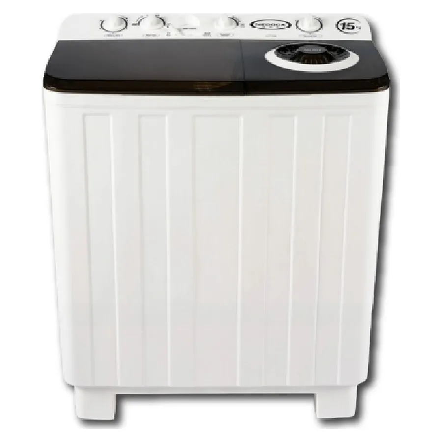 Lavadora semiautomática de doble tina, tapa negra