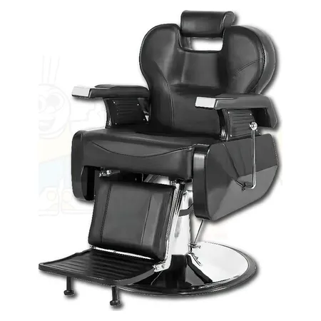 Silla de barbero reclinable negra, altura ajustable